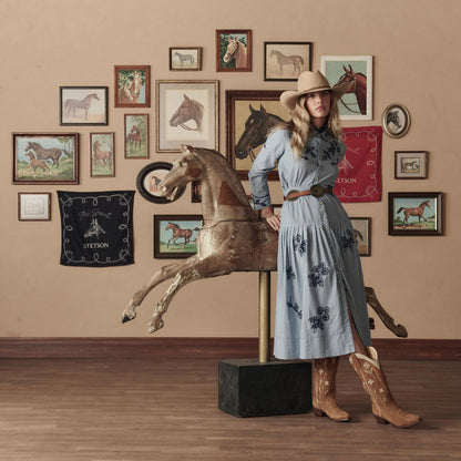 Stetson & THE GREAT. Suede Floral Cowboy Boot
