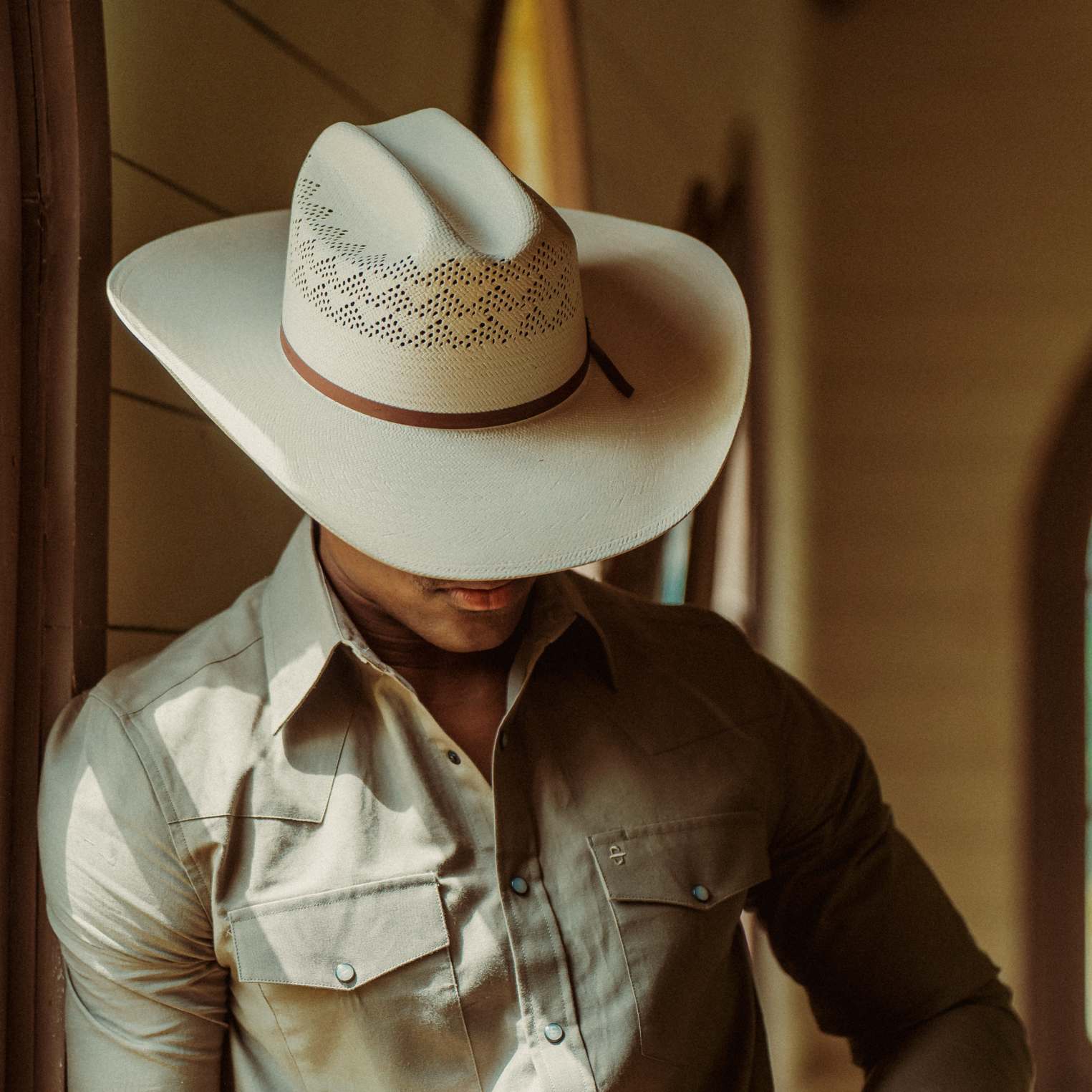 Olive Oxford Western Shirt
