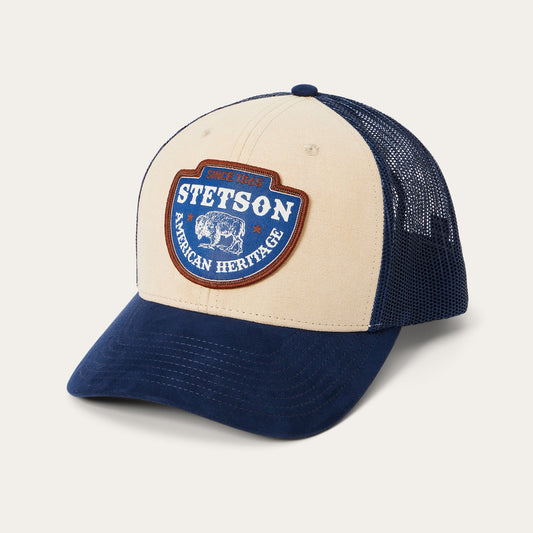Khaki Arrowhead Patch Trucker Cap