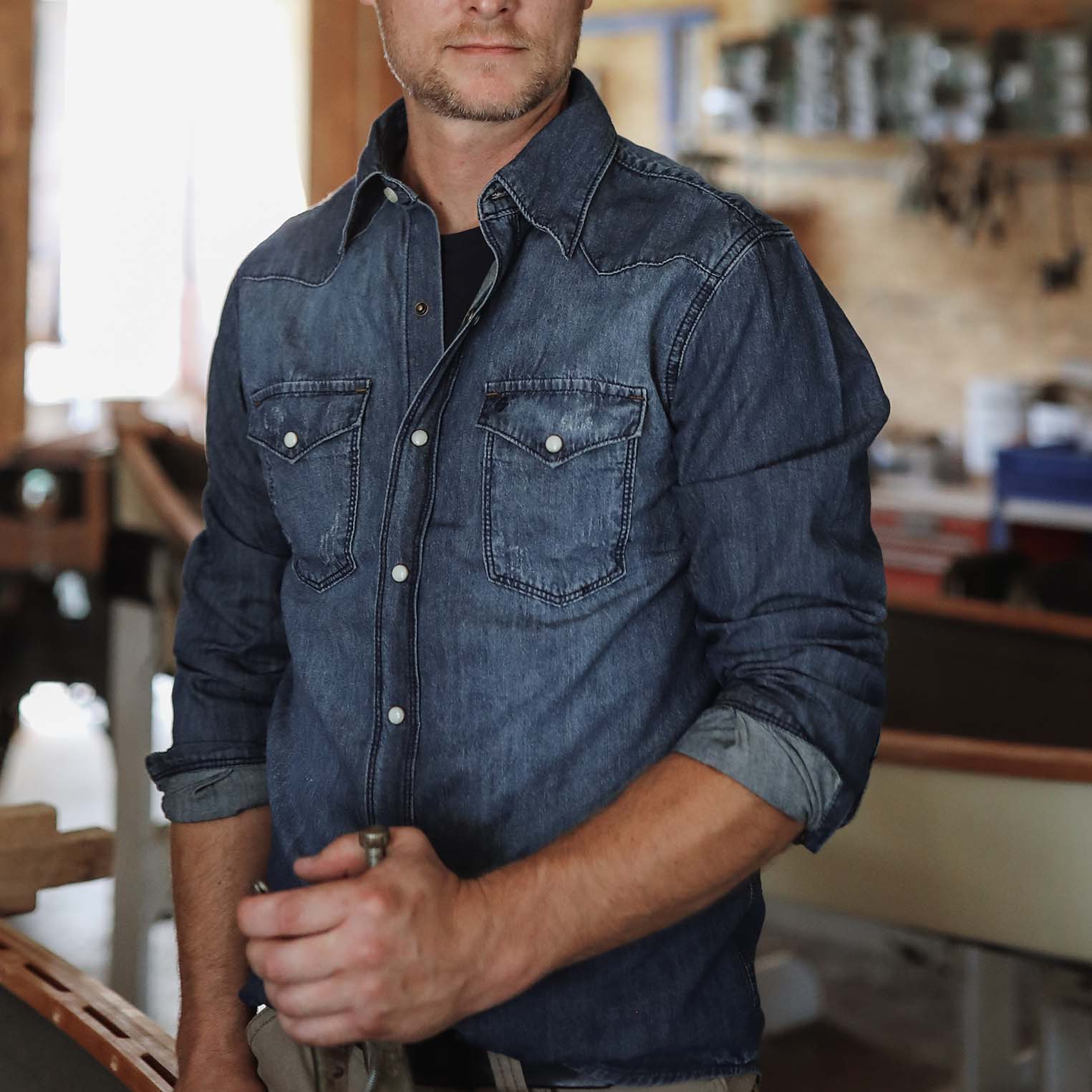 Medium Blue Denim Shirt