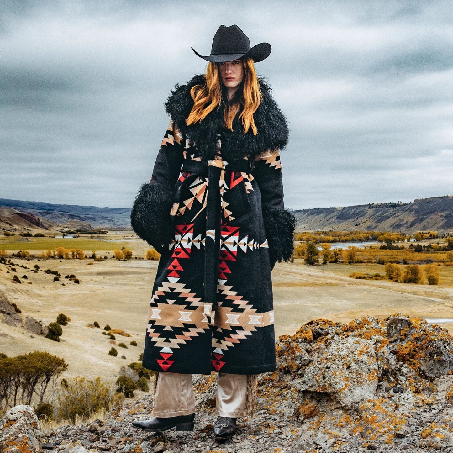 Stetson x Lindsey Thornburg Shearling Duster
