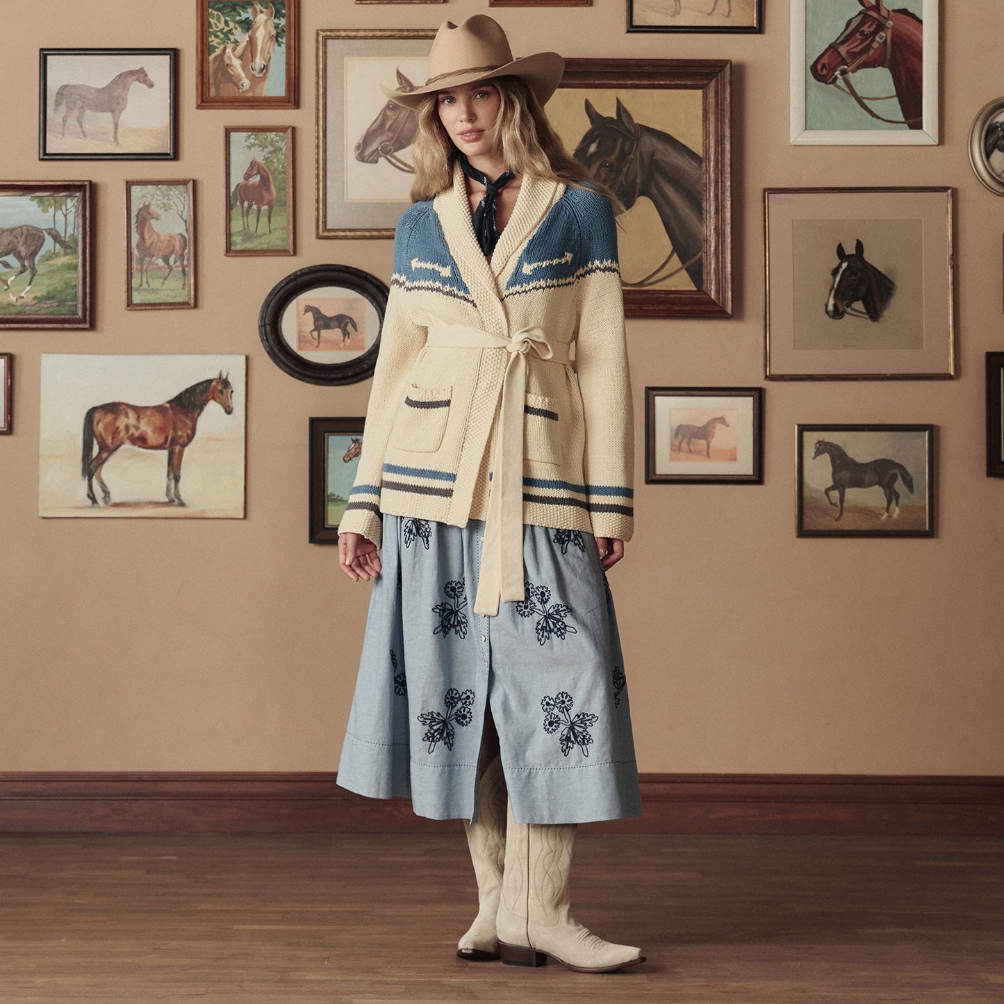 Stetson & THE GREAT. The Western Riding Cardigan Sweater