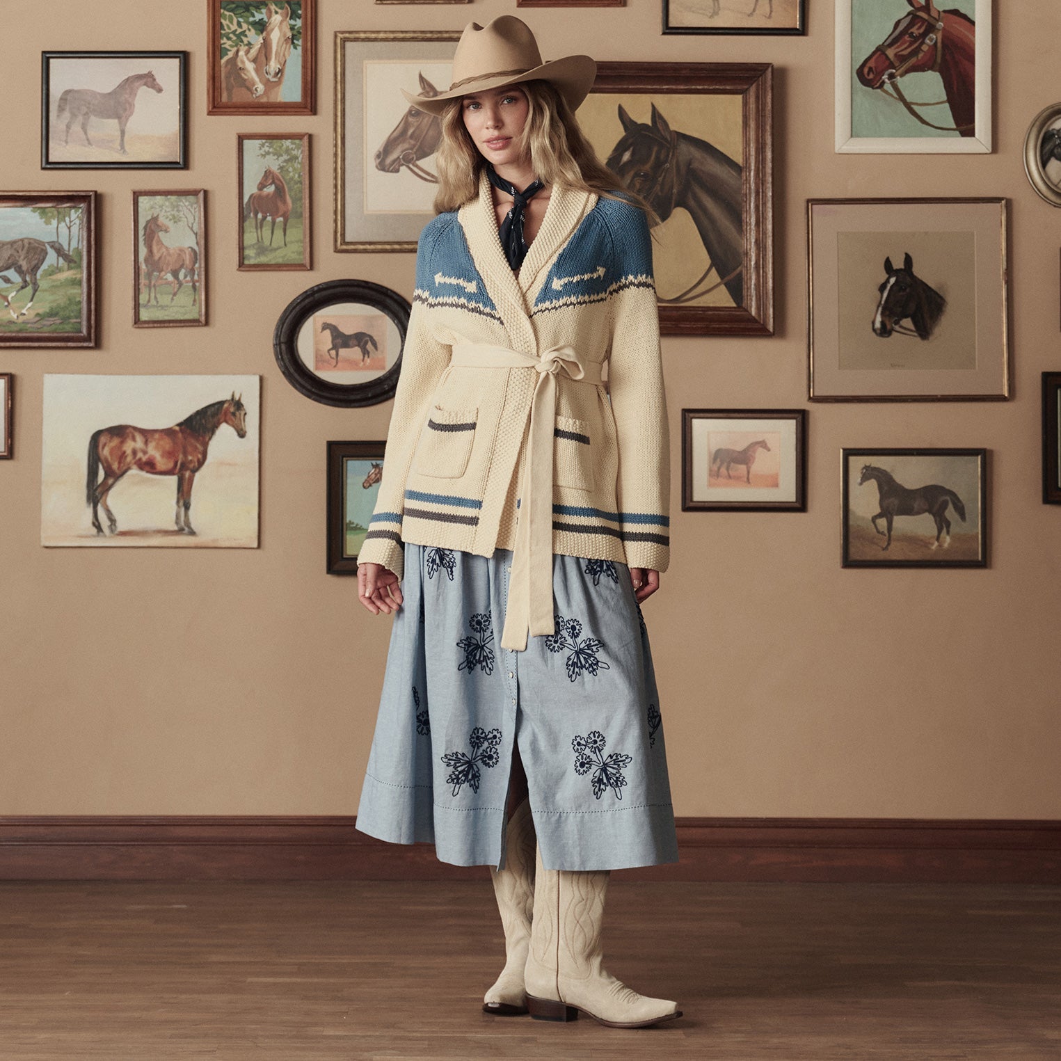 Stetson & THE GREAT. The Western Riding Cardigan Sweater