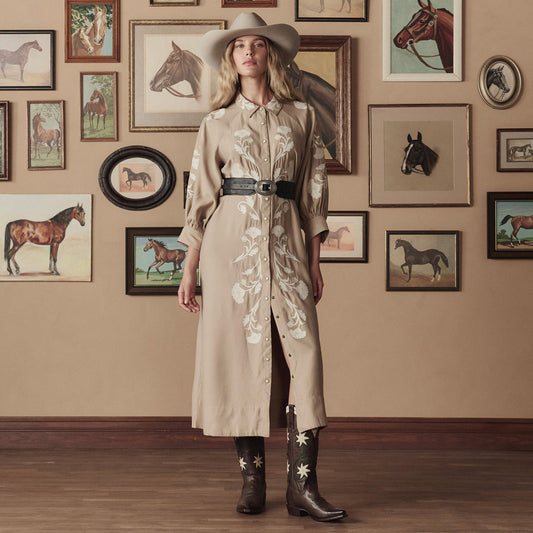 Stetson & THE GREAT. The Western Embroidered Herd Dress