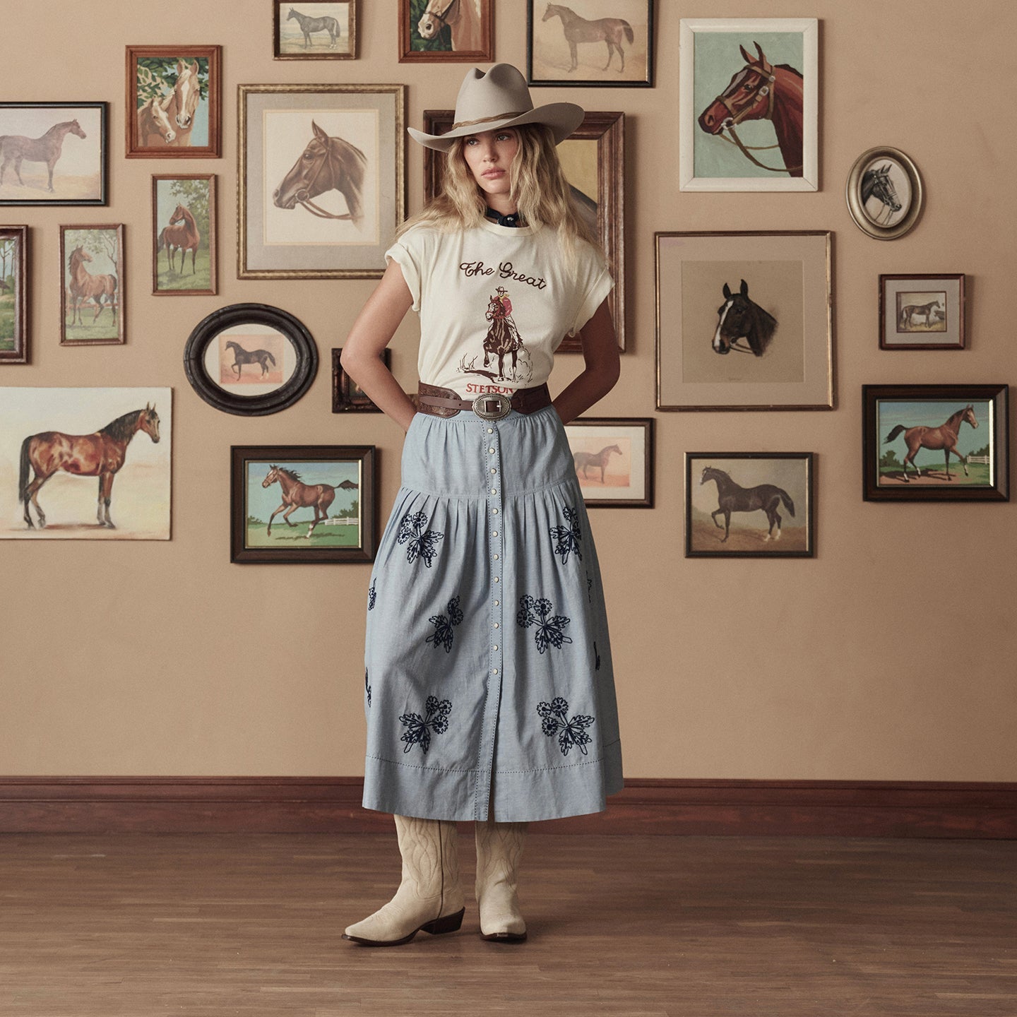 Stetson & THE GREAT. Tooled Waist Belt