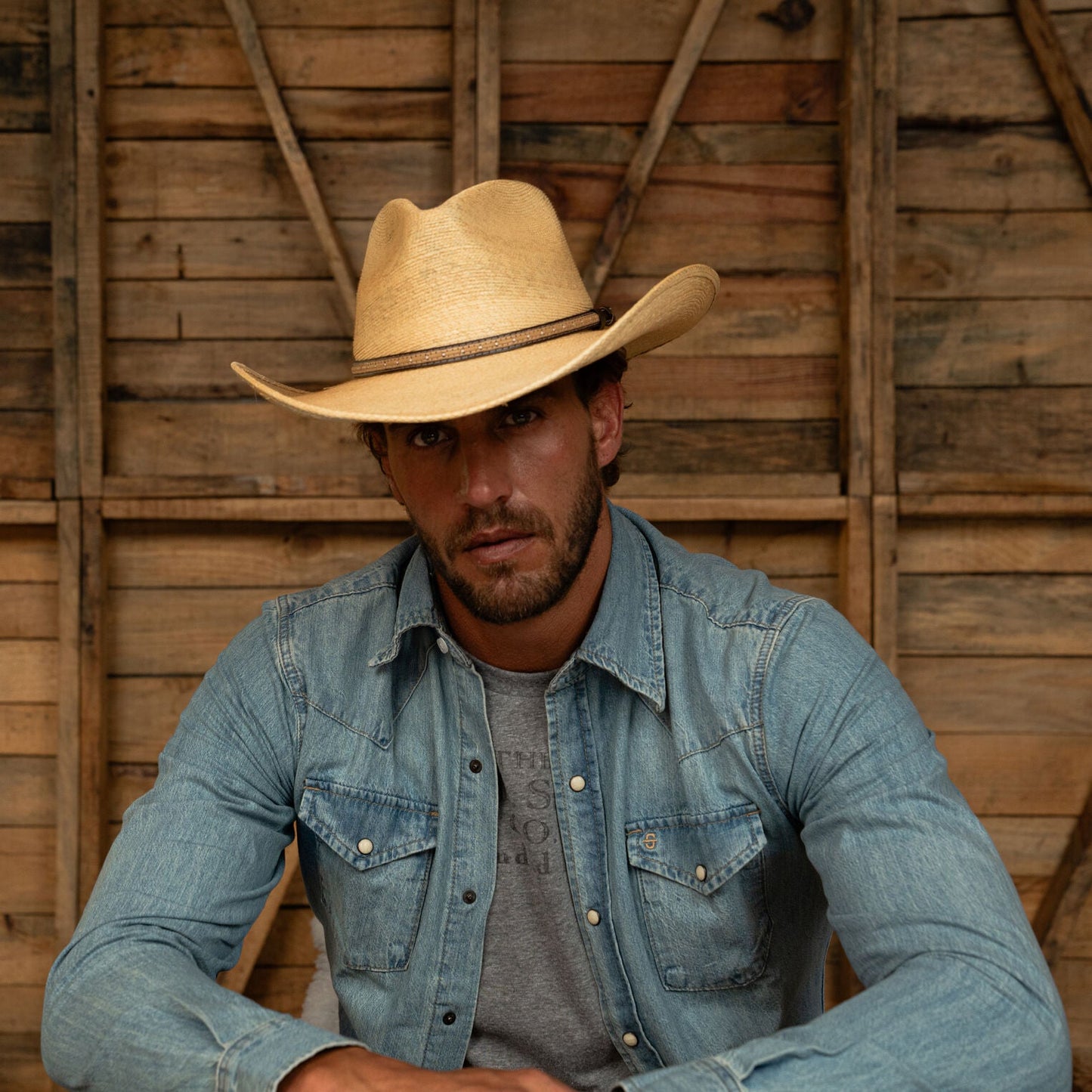 Long-Sleeved Denim Shirt